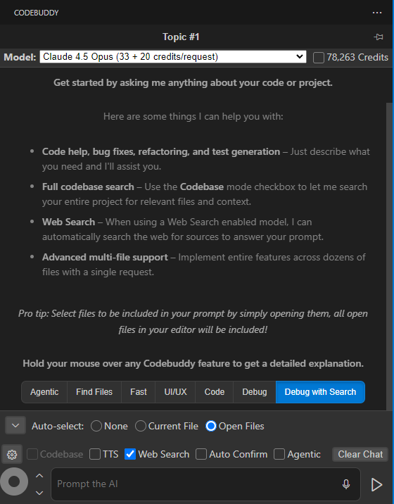 Conversation mode buttons in VS Code